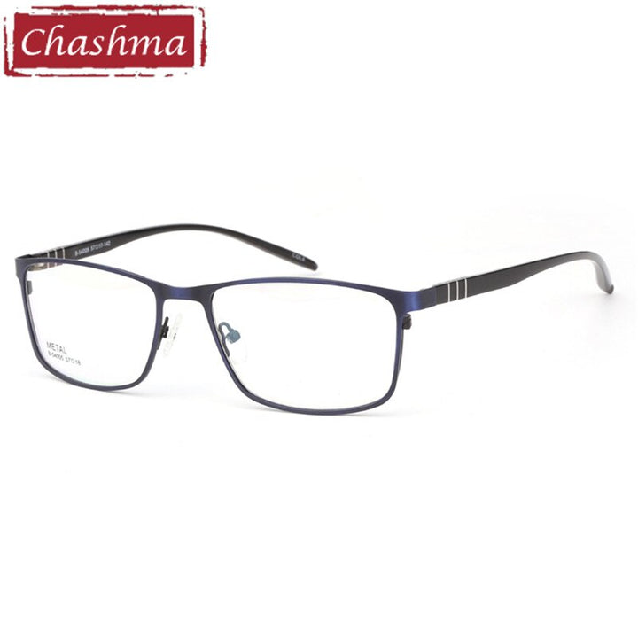 Chashma Ottica Men's Full Rim Large Square Tr 90 Alloy Eyeglasses 54005 Full Rim Chashma Ottica Blue  