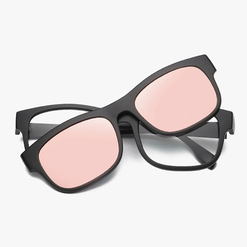 Reven Jate 2203 Plastic Polarized Sunglasses Frame With Magnetic Super Light Mirror Coating Sunglasses Reven Jate Pink  