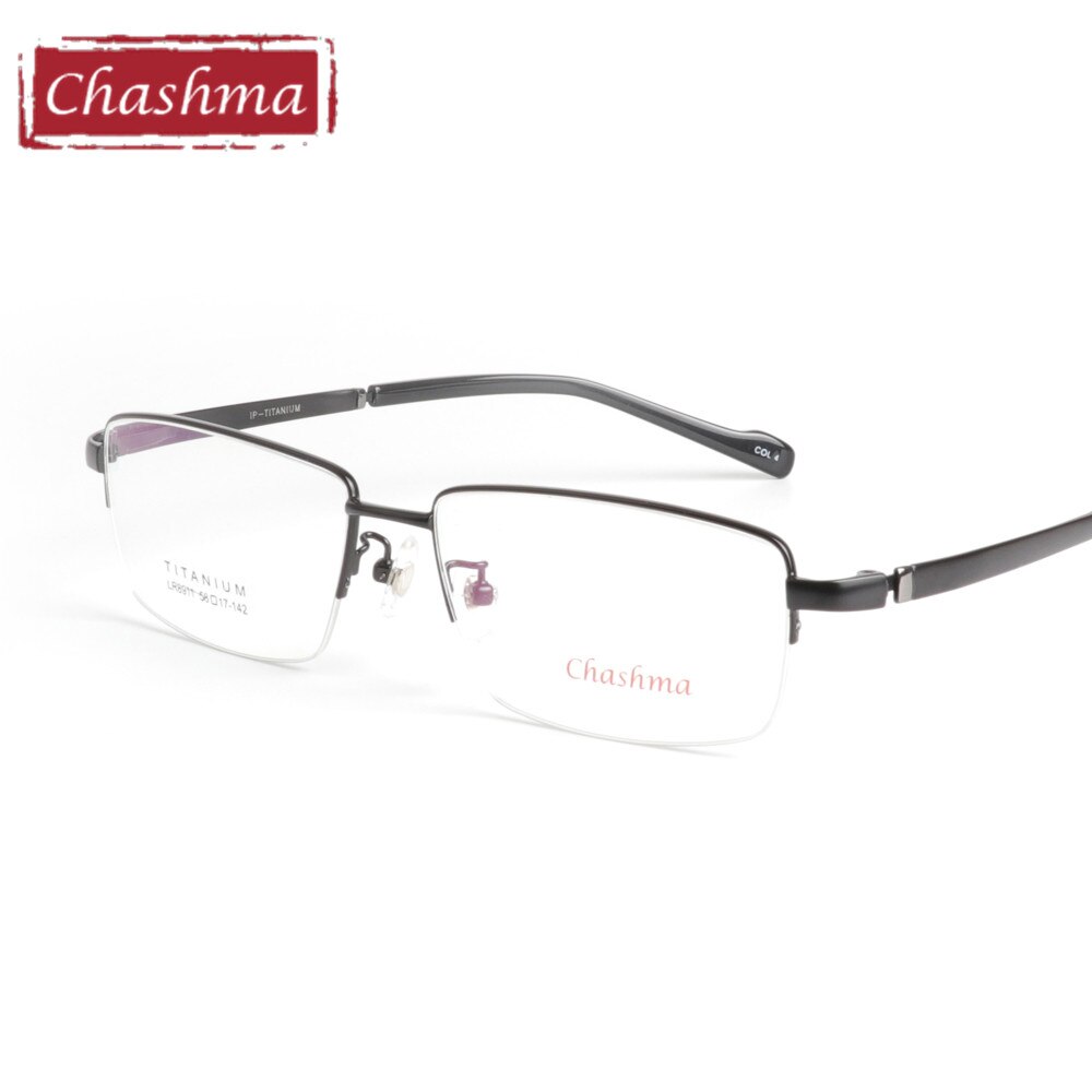 Chashma Ottica Semi Rim Oversized Square Titanium Eyeglasses 8911 Semi Rim Chashma Ottica   