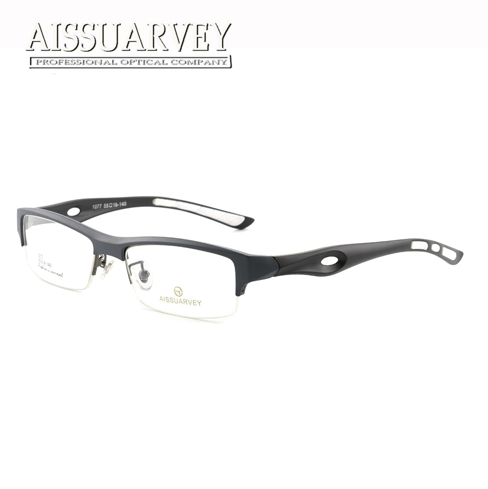 Aissuarvey Men's Semi Rim TR-90 Plastic Titanium Frame Eyeglasses AS2387 Semi Rim Aissuarvey Eyeglasses   