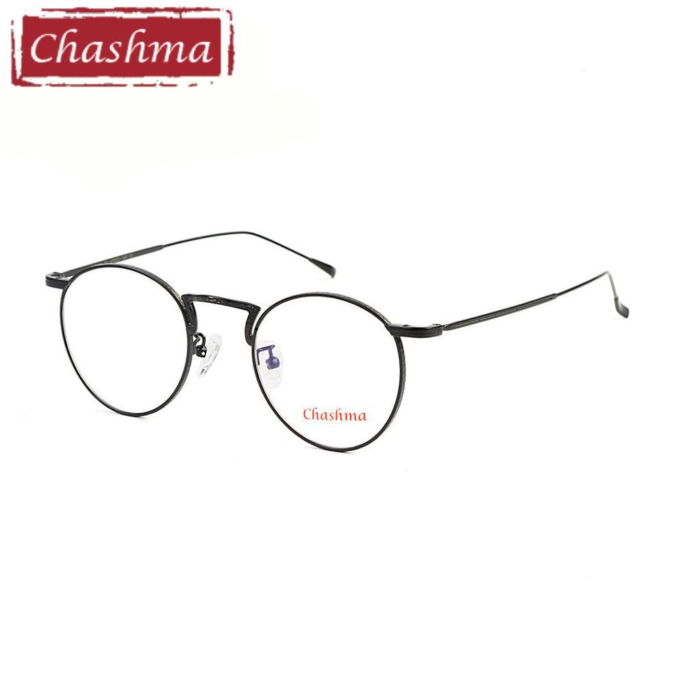 Unisex Eyeglasses Frame Alloy Round 22161 Frame Chashma Black  