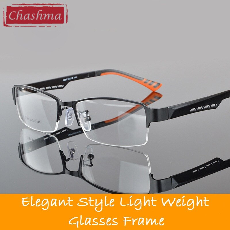 Chashma Ottica Men's Semi Rim Square Tr 90 Stainless Steel Eyeglasses 2387 Semi Rim Chashma Ottica   
