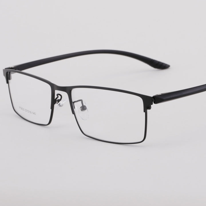 Men's Square Full Rim Alloy Frame Eyeglasses 9033 Full Rim Bclear black  