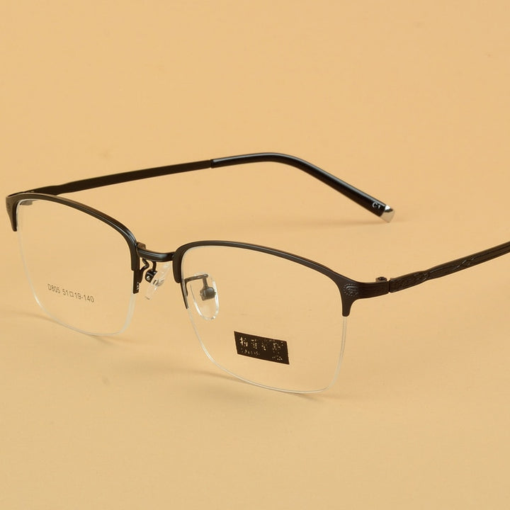 Unisex Semi Rim Alloy Frame Eyeglasses D805 Semi Rim Bclear C 1  