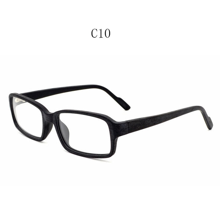 Unisex Eyeglasses Wood Rectangular Frame Ta25596 Frame Hdcrafter Eyeglasses Black C10  