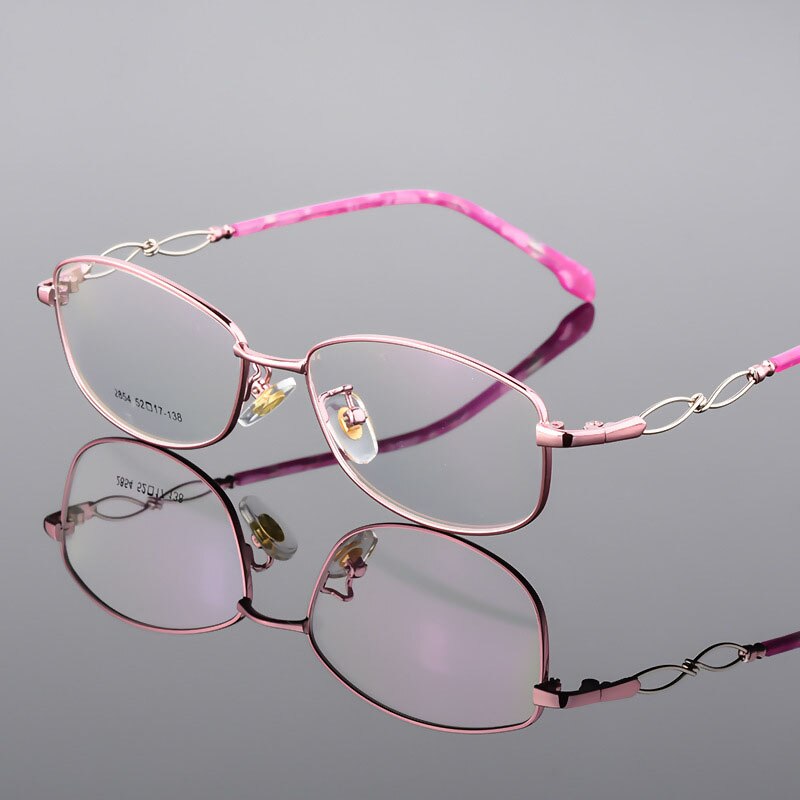 Women's Full Rim Oval Eyeglasses Alloy Frame 2854 Full Rim Bclear Pink  
