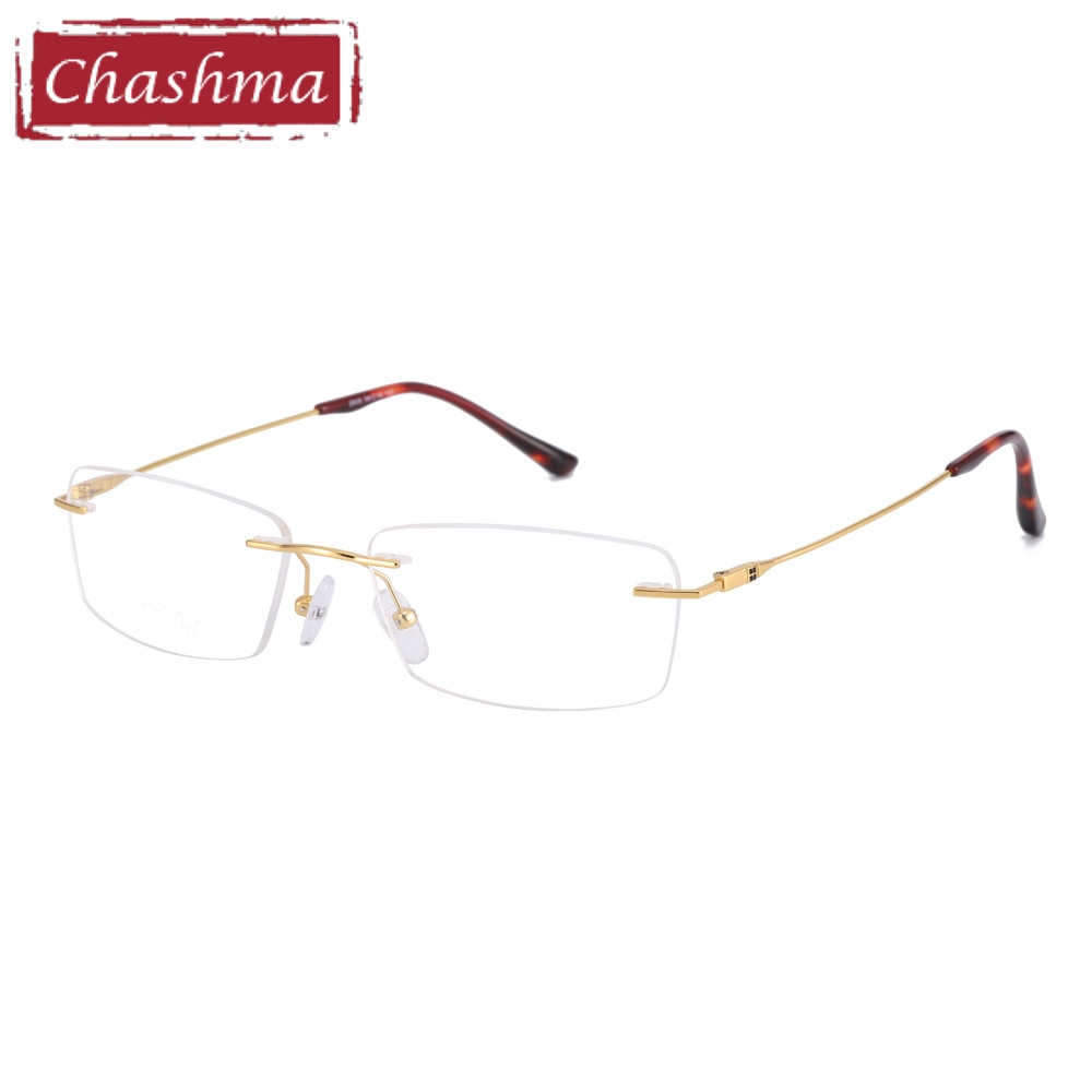 Chashma Ottica Unisex Rimless Square Titanium Eyeglasses 2935 Rimless Chashma Ottica   