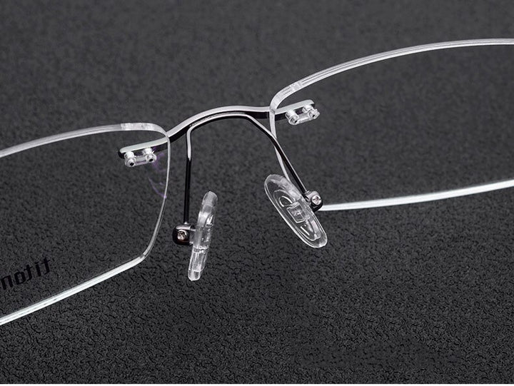 Reven Jate Titanium Men Glasses Frame Rimless Eyeglasses Man Eyewear Spectacles For Male Vision Correction Rimless Reven Jate   