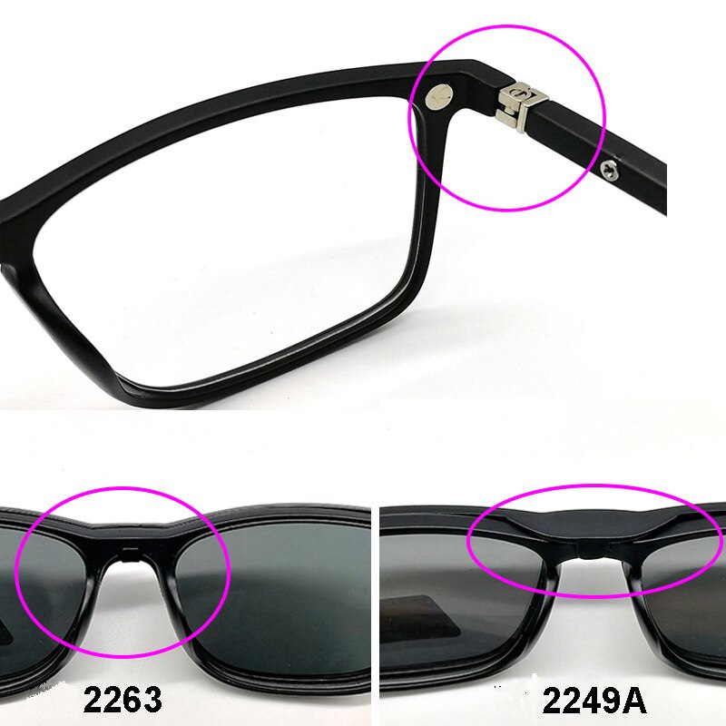Unisex 5 Piece Clip On Sunglasses Polarized Magnetic Eyeglasses 2202 Clip On Sunglasses Brightzone   