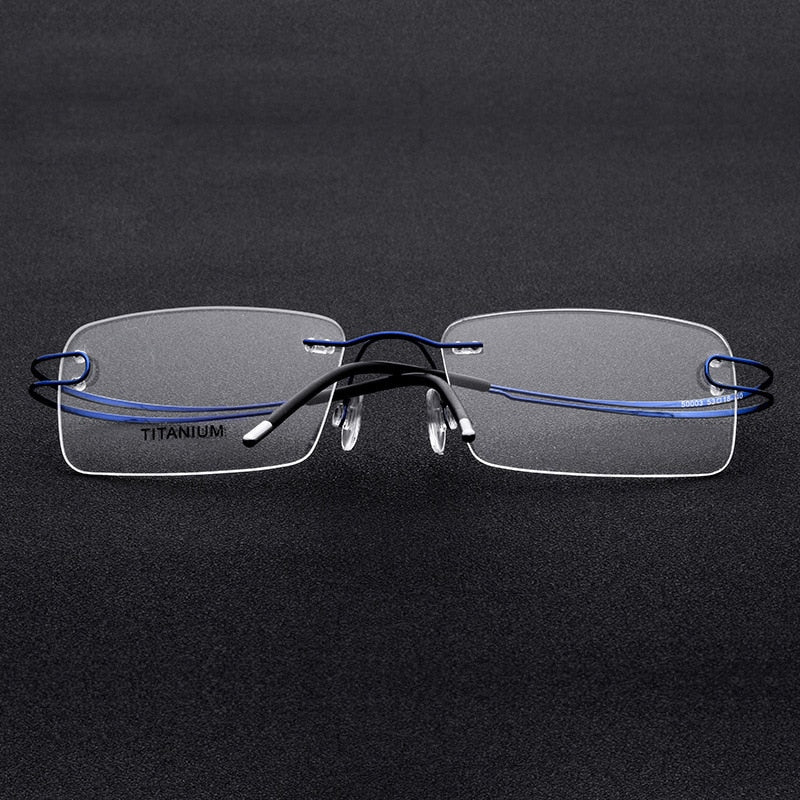Hdcrafter Unisex Rimless Rectangle Titanium Frame Eyeglasses 50003 Rimless Hdcrafter Eyeglasses   