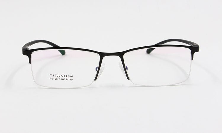 Men's Eyeglasses Semi Rim Titanium Alloy P9106 Semi Rim Bclear   