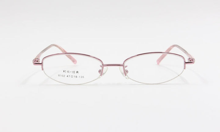 Women's Alloy Frame Semi Rim Eyeglasses 8102 Semi Rim Bclear   