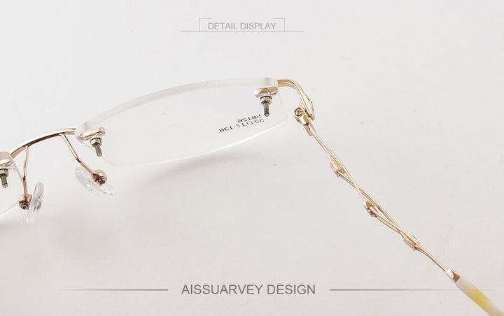 Aissuarvey Women's Rimless Alloy Frame Eyeglasses Rhinestones As58126 Rimless Aissuarvey Eyeglasses   
