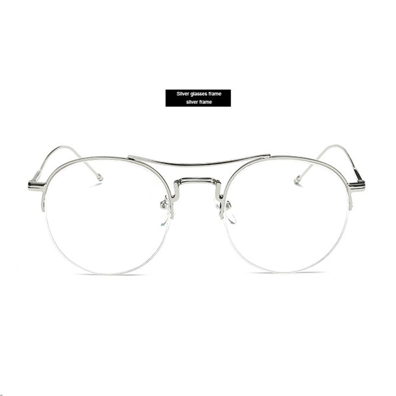 Unisex Eyeglasses Round Metal Frame 3263 Frame Brightzone SILVER  