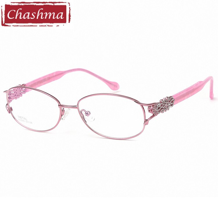 Chashma Ottica Women's Full Rim Oval Titanium Eyeglasses 2399 Full Rim Chashma Ottica Pink  