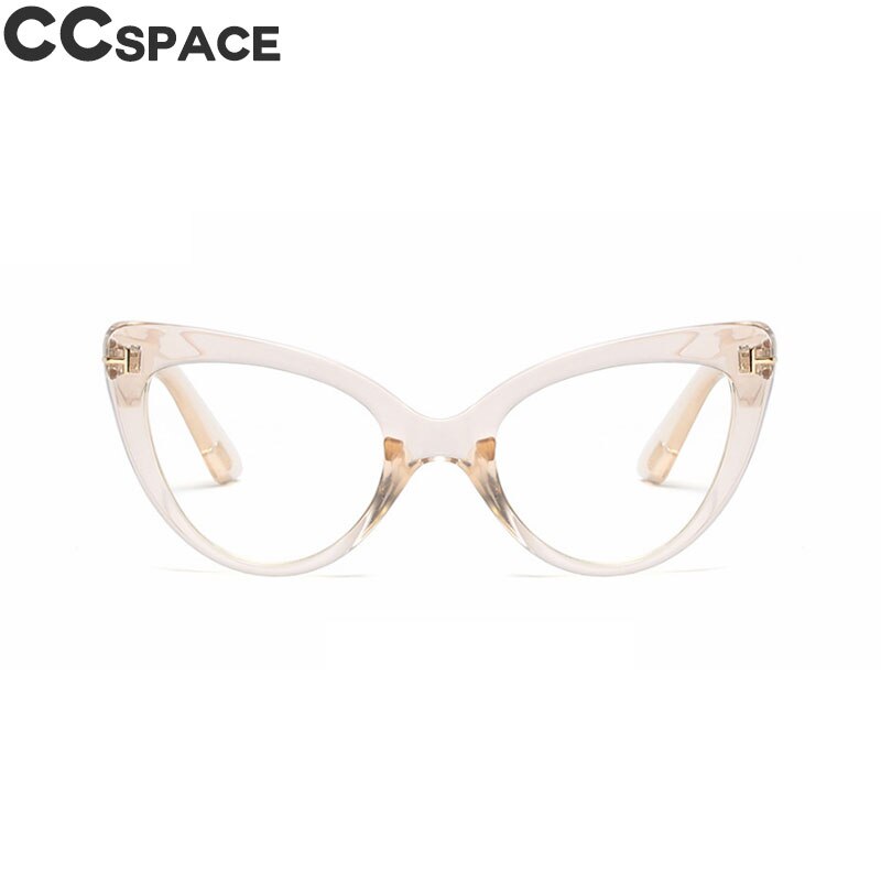 CCSpace Women's Full Rim Cat Eye Acetate Frame Eyeglasses 45131 Full Rim CCspace C13 tea clear  