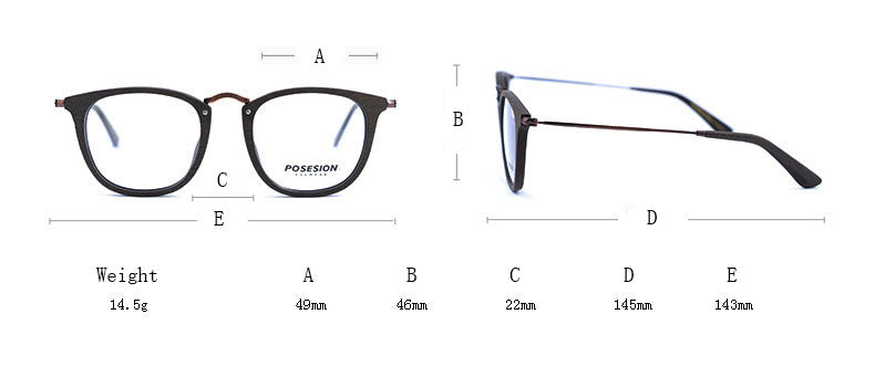Hdcrafter Unisex Full Rim Round Metal Acetate Frame Eyeglasses Ps9121 Full Rim Hdcrafter Eyeglasses   