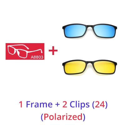 Ralferty Polarized Sunglasses Men Women 5 In 1 Magnetic Clip On Glasses Tr90 Eyewear Frames Eyeglass 8803 Clip On Sunglasses Ralferty 1 Frame 2 Clips 24 Matt Black Frame 