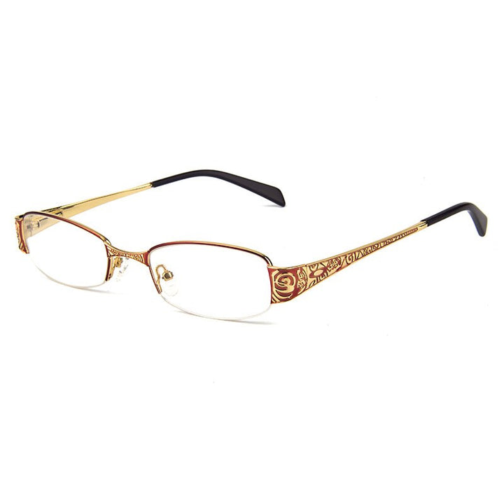 Women's Eyeglasses Rectangular Half-Rim Alloy T8039 Frame Gmei Optical Default Title  