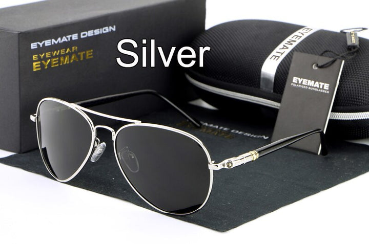 Hdcrafter Unisex Full Rim Double Bridge Oval Alloy Frame Polarized Sunglasses Le001 Sunglasses HdCrafter Sunglasses silver  