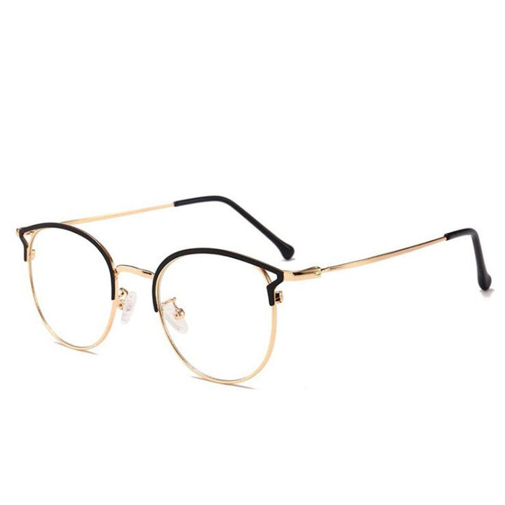 Hotochki Full Rim Cat Eye Alloy Frame Eyeglasses 9029 Full Rim Hotochki black gold  