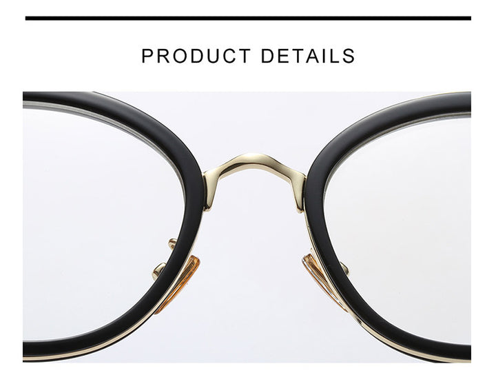 Hotony Women's Full Rim Round Cat Eye Acetate Frame Eyeglasses 97551 Full Rim Hotony   