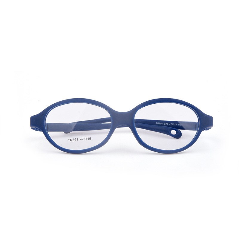 Unisex Round Full Frame Titanium Plastic Eyeglasses Frame Brightzone C22 dark blue  