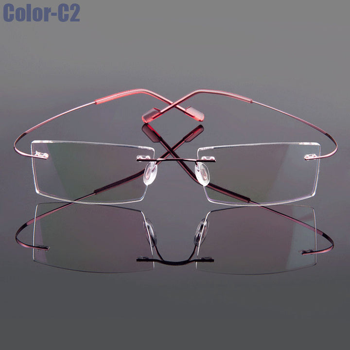 Men's Eyeglasses Rimless Alloy 9 Colors T8089 Rimless Gmei Optical C2  
