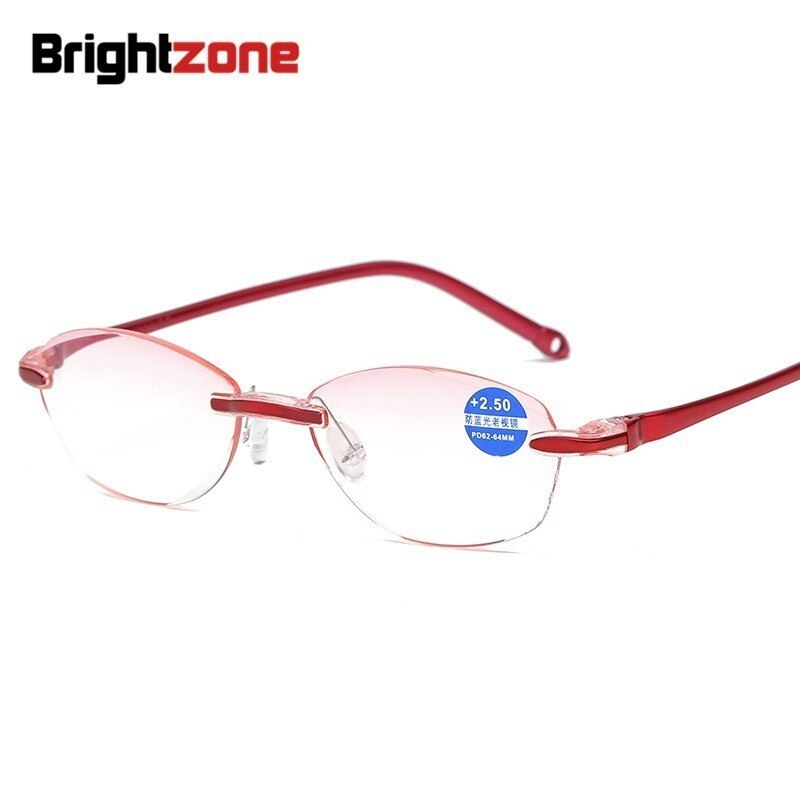 Women's Rimless Frame Diamond Cut Lenses Reading Glasses Reading Glasses Brightzone   