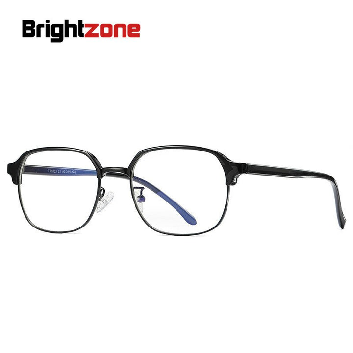 Unisex TR90 Anti Blue Light Eyeglasses Alloy Frame 1833 Anti Blue Brightzone Bright Black  