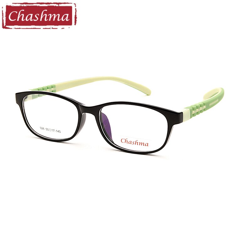 Kids' Eyeglasses 8-12 Years Old TR 90 Rubber 926 Frame Chashma Black with Green  