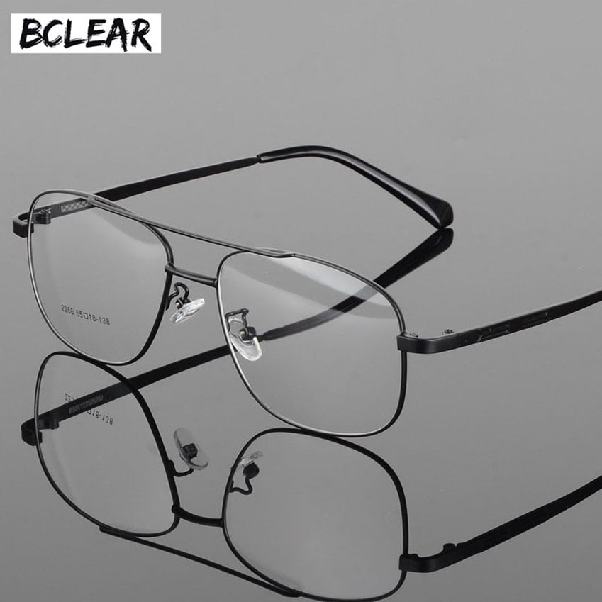 Unisex Alloy Frame Full Rim Eyeglasses 2256 Full Rim Bclear black  