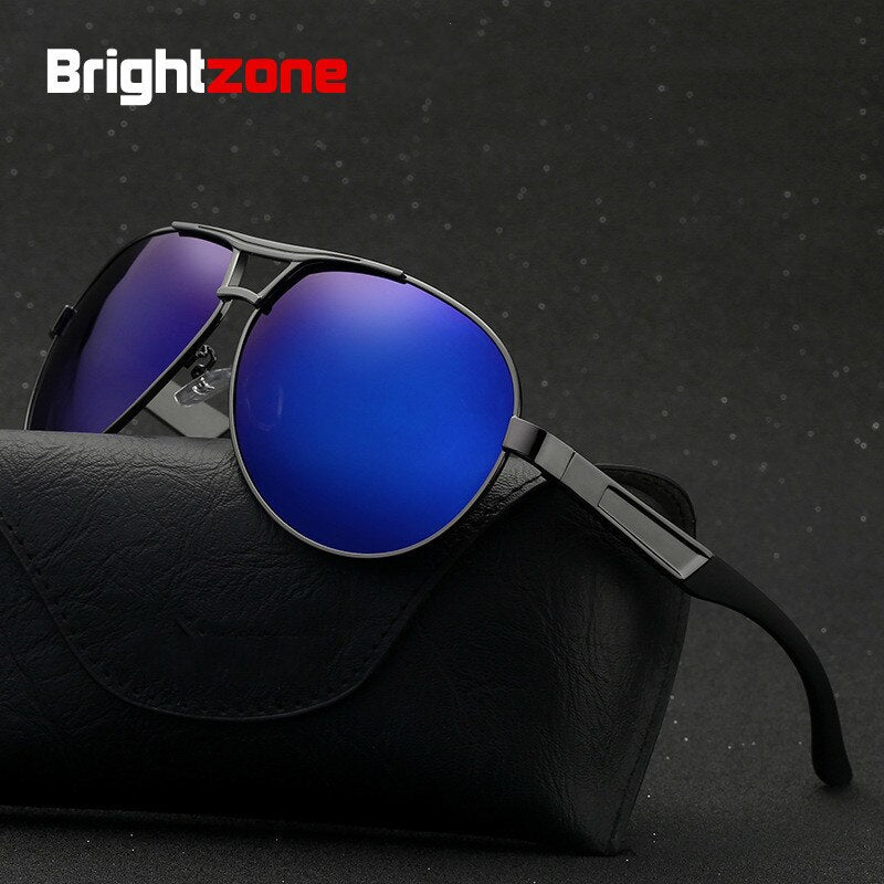 Brightzone Men's Sunglasses Polarized Square Alloy Tac P8013 Full Rim Brightzone   