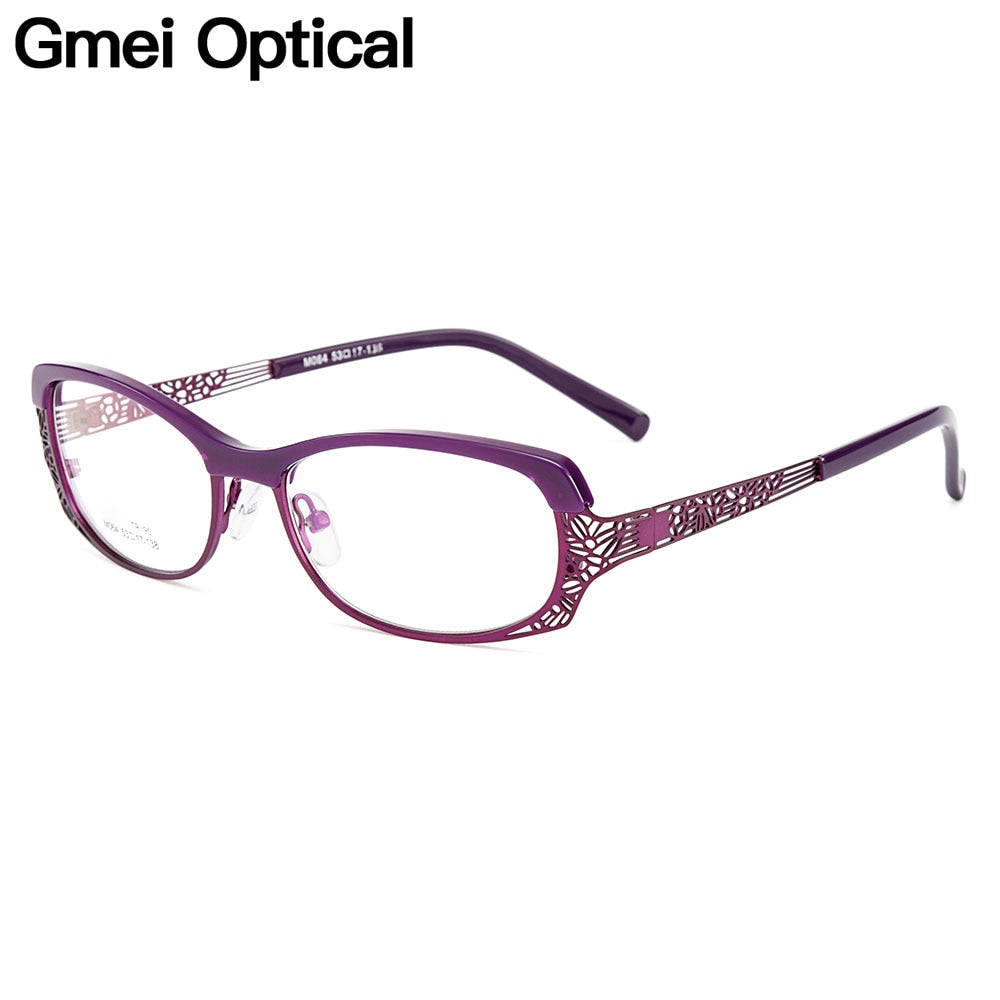 Gmei Women's Eyeglasses Oval Ultralight Tr90 Alloy Full Rim M064 Full Rim Gmei Optical   