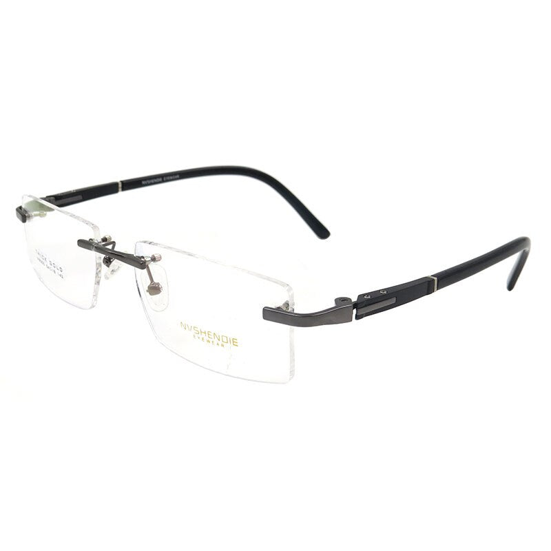 Men's Eyeglasses Titanium Alloy S8305 Rimless Rimless Gmei Optical black  