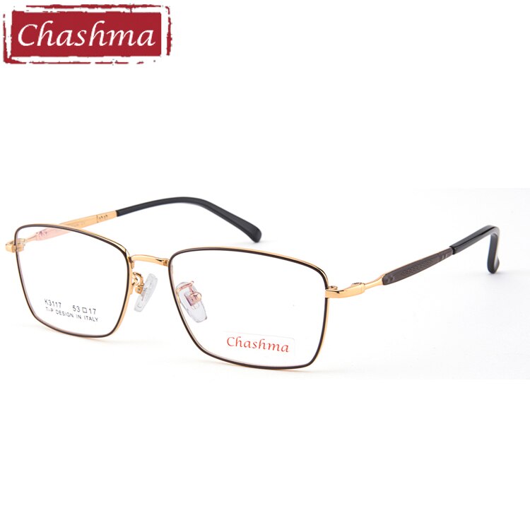 Chashma Ottica Men's Full Rim Square Titanium Eyeglasses 3117 Full Rim Chashma Ottica Coffee  