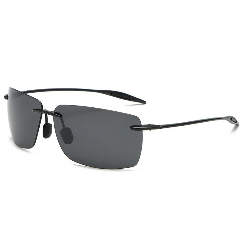 Men's Sunglasses Rimless Ultra-light TR90 Sunglasses Brightzone Black  