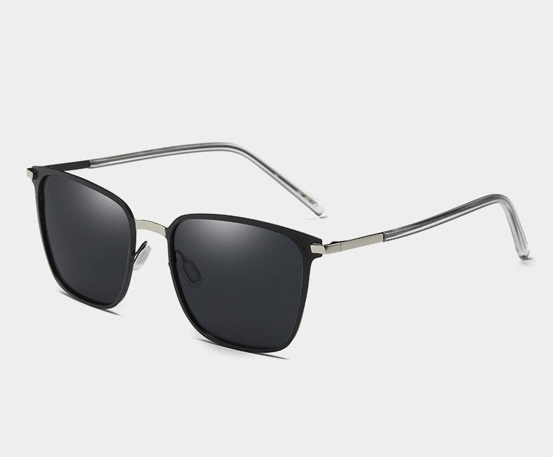 Men's Sunglasses Polarized Metal Tac P0864 Sunglasses Brightzone Silver Black  