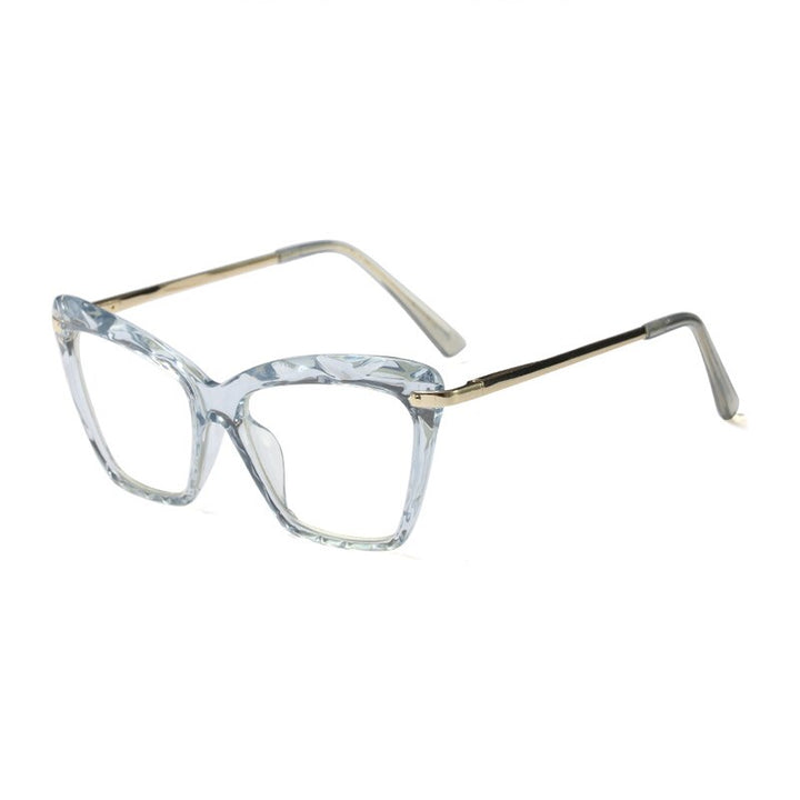 Hotony Women's Full Rim Cat Eye Acetate Frame Eyeglasses 97533 Full Rim Hotony Blue  