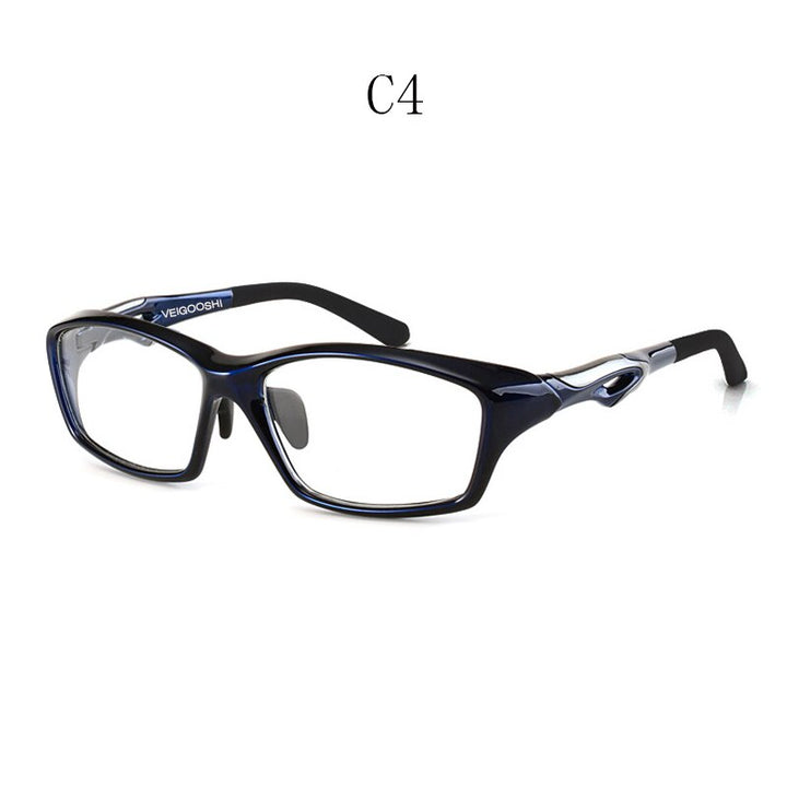 Hdcrafter Men's Full Rim TR 90 Rectangle Square Sports Frame Eyeglasses Tr8021 Sport Eyewear Hdcrafter Eyeglasses C4  