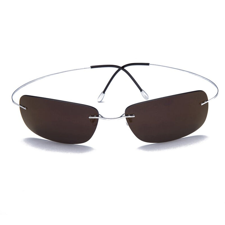 Men's Sunglasses Rimless Titanium Polarized Super Light Sunglasses Brightzone   