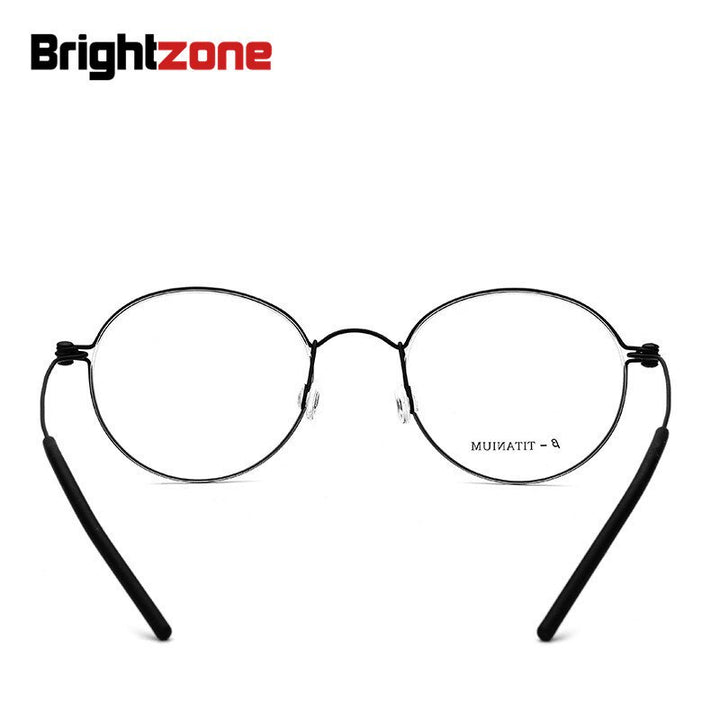 Brightzone Unisex Full Rim Round Titanium Eyeglasses 9901 Full Rim Brightzone   