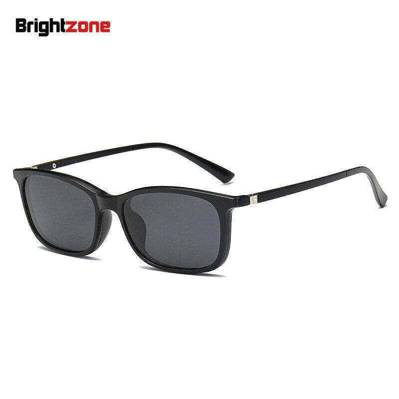 Unisex Eyeglasses Tr90 3 in 1 Magnet Clip On Sunglasses Polarized Clip On Sunglasses Brightzone   
