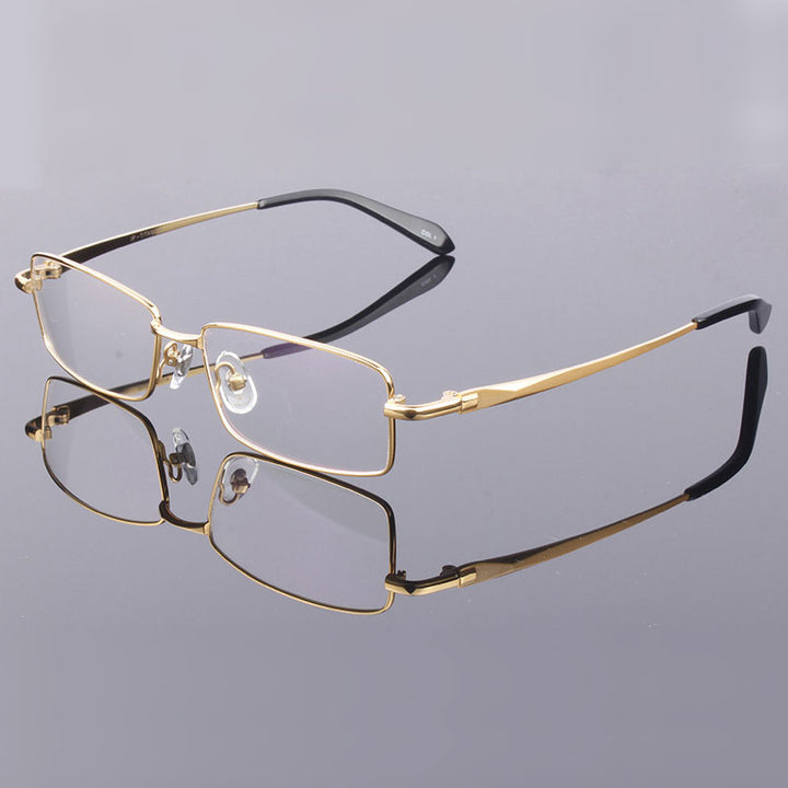 Hotony Men's Full Rim Square Titanium Alloy Frame Eyeglasses L9867 Full Rim Hotony   