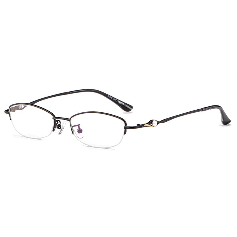 Hotochki Women's Semi Rim Alloy Frame Reading Glasses 3039 Reading Glasses Hotochki +50 black 