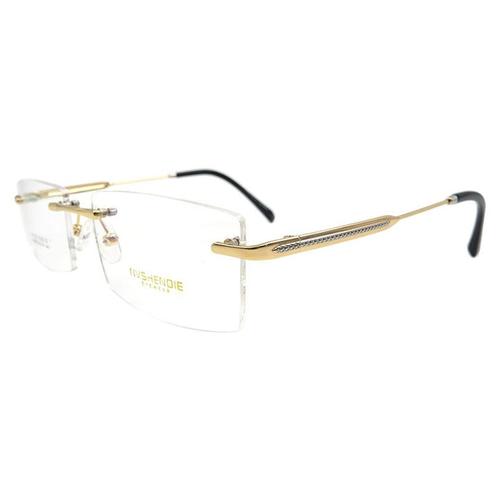 Men's Eyeglasses Titanium Alloy Rimless S8323 Rimless Gmei Optical Gold  