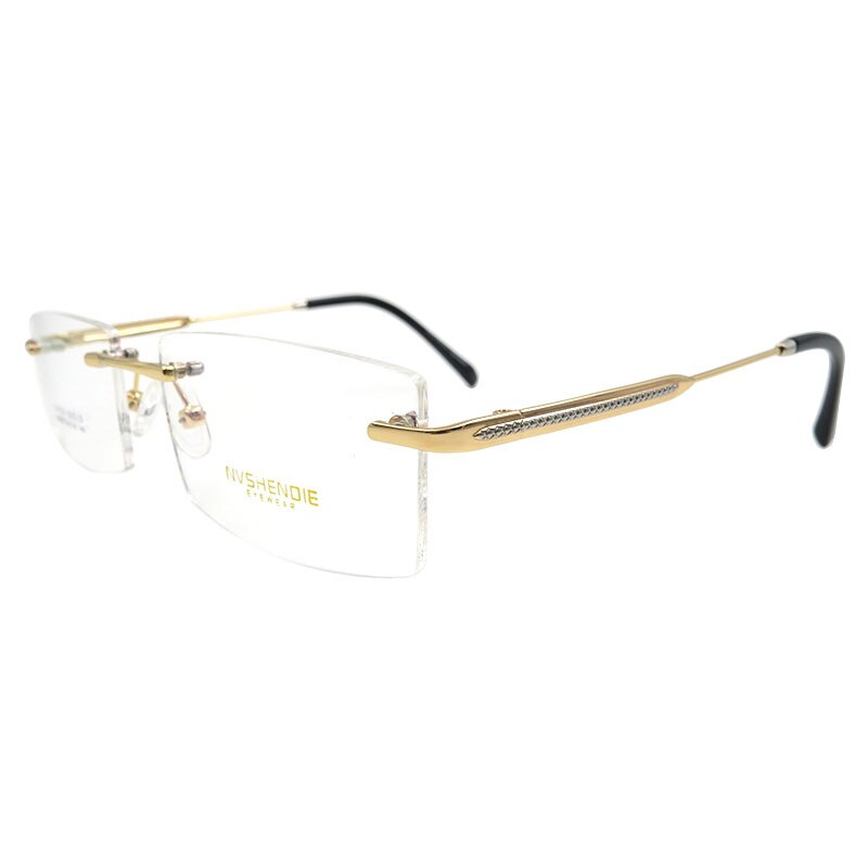 Men's Eyeglasses Titanium Alloy Rimless S8323 Rimless Gmei Optical Gold  