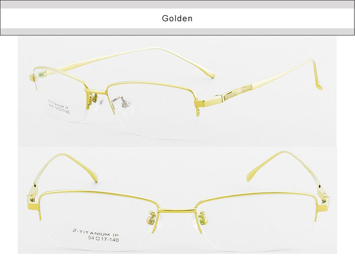 Aissuarvey Men's Semi Rim Titanium Frame Eyeglasses As180471 Semi Rim Aissuarvey Eyeglasses   