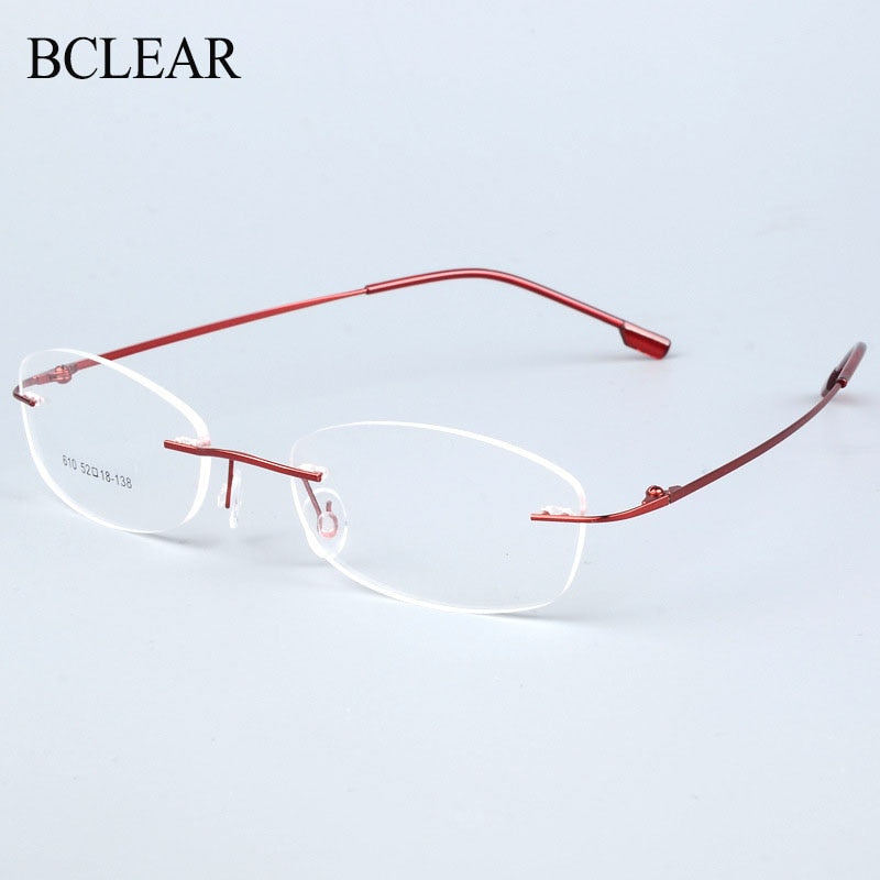 Women's Rimless Eyeglasses Titanium Alloy Frame Sj610 Rimless Bclear   