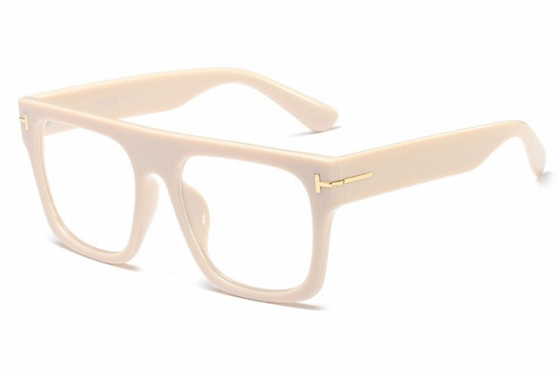 CCSpace Unisex Full Rim Square Resin Titanium Frame Eyeglasses 45718 Full Rim CCspace C3 beige pink  